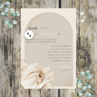 Modern Beige Blommigt Stem Bröllop