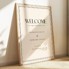 Modern Beige Bold Typography Wedding Welcome Poster