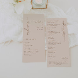 Modern Beige Bröllopsprogram Program
