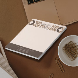 Modern Beige Brown Geometric Mönster Yoga Studio Anteckningsblock