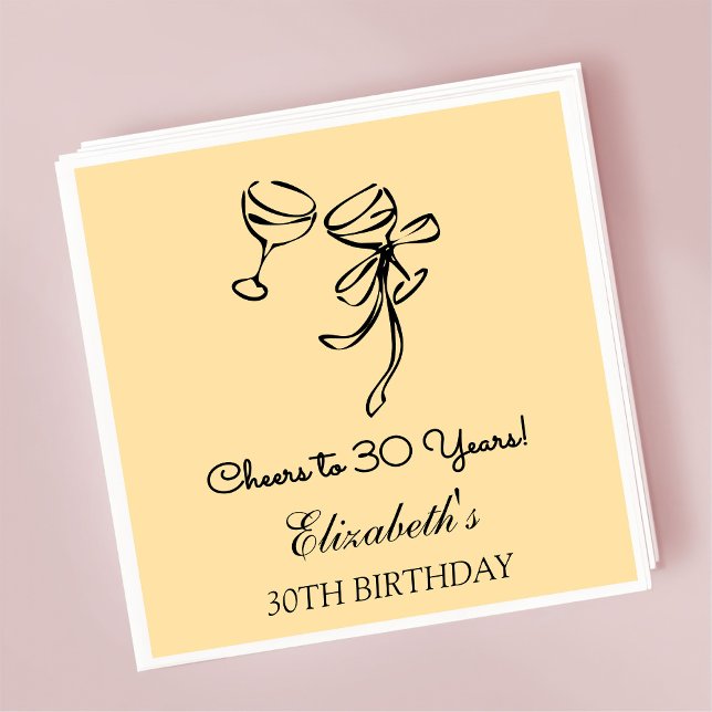 Modern Beige Cheers till 30 års födelsedagskvot Pappersservett (Skapare uppladdad)