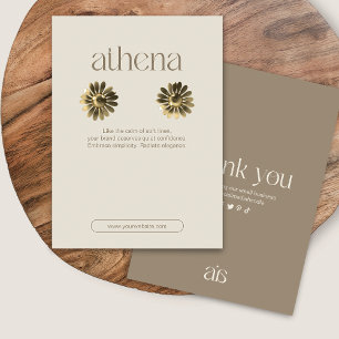 Modern Beige Earring Jewelry Visning Card Visitkort