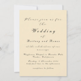 Modern Beige Elegant bröllop-inbjudan Inbjudningar