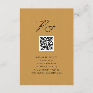 Modern Beige Elegant, skript QR-Bröllop OSA Tilläggskort