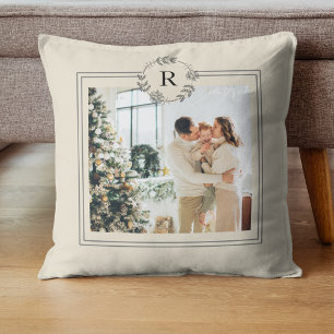 Modern Beige Familjefoto Pillo för inledande p Kudde