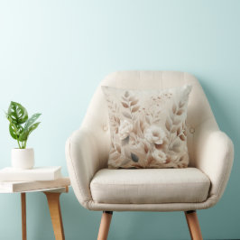 Modern Beige Flowers 7 Poster Kudde