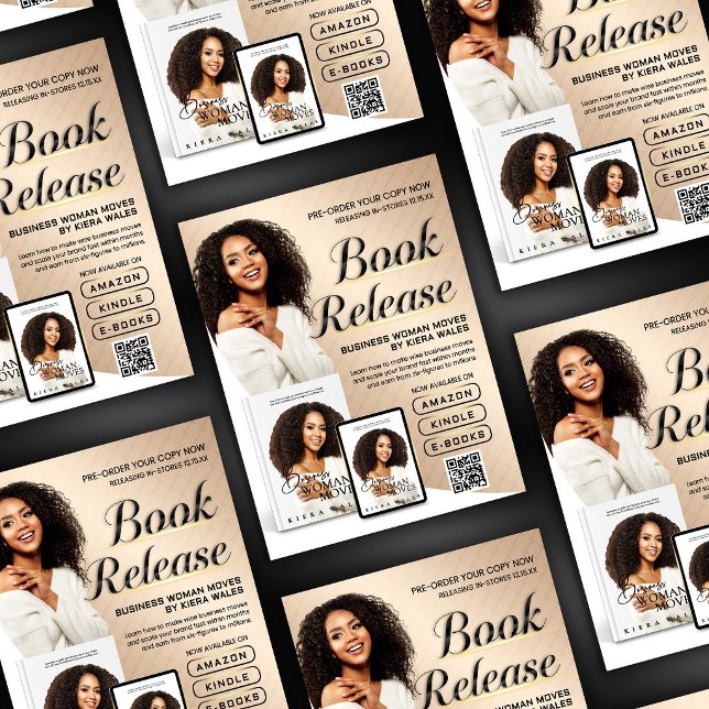 Modern Beige Författarflyer Boklansering Släpp Reklamblad (Skapare uppladdad)