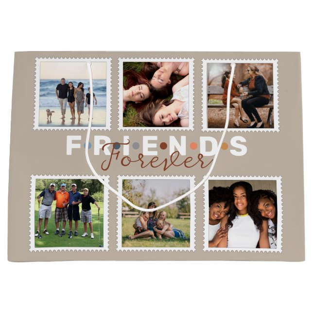 Modern Beige Friends Forever Photo Collage (Framsidan)