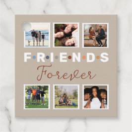 Modern Beige Friends Forever Photo Collage Gåvor Etiketter