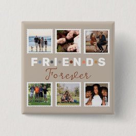 Modern Beige Friends Forever Photo Collage Knapp