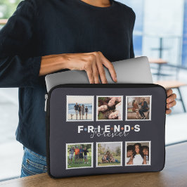 Modern Beige Friends Forever Photo Collage Laptop Fodral