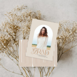 Modern beige geometric fotomarch studenten meddelande