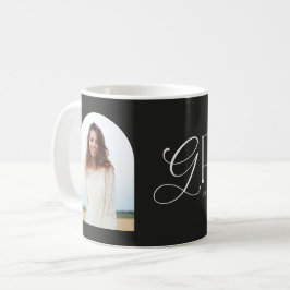 Modern beige geometrisk fotomarch studenten annou kaffemugg