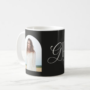 Modern beige geometrisk fotomarch studenten annou kaffemugg