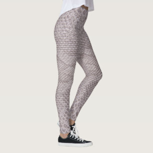 Modern Beige-Grått Snakeskin Leggings