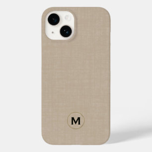 Modern Beige Linen Brushed Guld Monogram