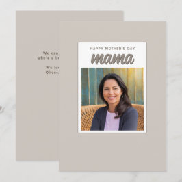 Modern Beige Mamma Barn Foto Mors Dag Julkort