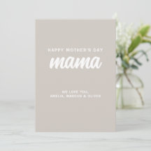 Modern Beige Mamma Barnens Namn Mors Dag 