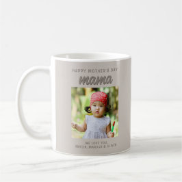 Modern Beige Mamma Kids Photo Mors dag Kaffemugg