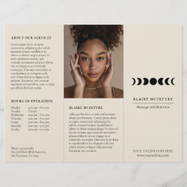 Modern Beige Måne Phases Elegant Tri-fold Brochure