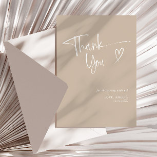 Modern Beige Minimalistisk Baby Shower Tack Kort