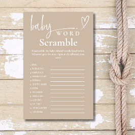 Modern Beige - minimalistisk skugga över Baby Ord Flygblad
