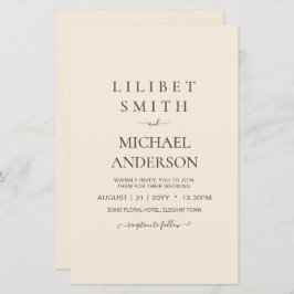 Modern Beige Monokrome Bröllop