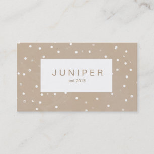 Modern beige naturlig polka dots visitkort