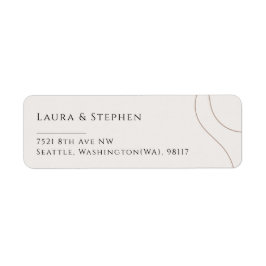 Modern Beige Neutralt par Bröllop Returadress Etikett