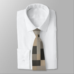 Modern beige och svart geometrisk slips
