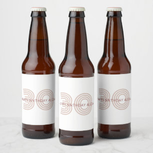 Modern Beige och Vin Monogram Ölflaska Etikett