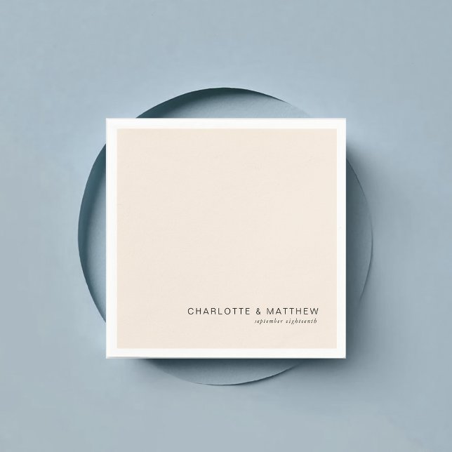 Modern beige pappersservett (Customer specific, beautiful, modern, minimal, beige, wedding napkins.)