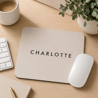 Modern Beige Personlig Namn Musmattor