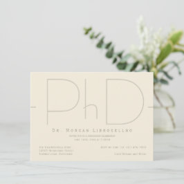 Modern Beige PhD Studenten-inbjudan Inbjudningar