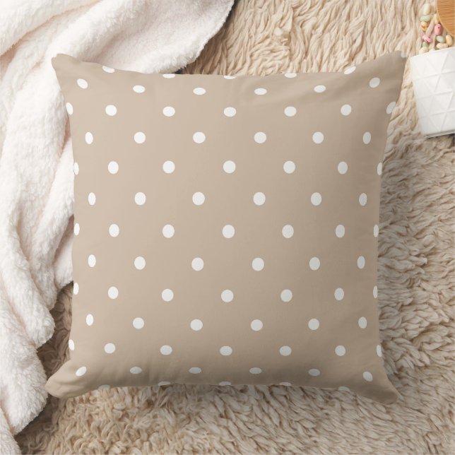Modern Beige Polka dots Dekorativ kudde (Filt)