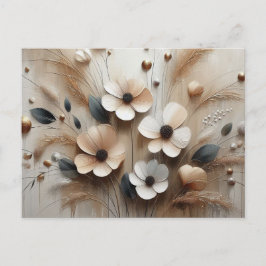 Modern Beige-Rosa 2 Flowers Vykort