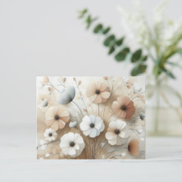 Modern Beige-Rosa 3 Flowers Vykort