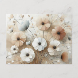 Modern Beige-Rosa 3 Flowers Vykort
