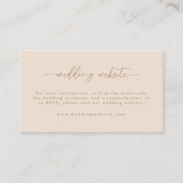 Modern Beige Script Bröllopswebbplats  Tilläggskort