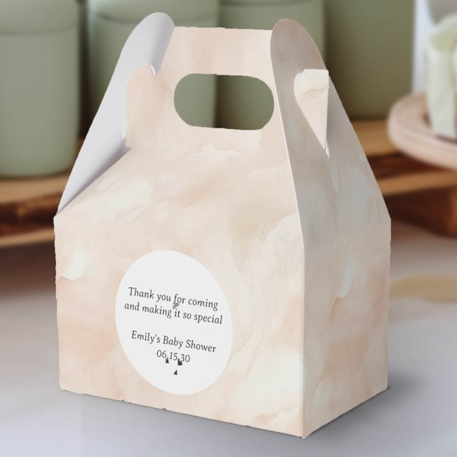 Modern Beige Simple Delicate Watercolor Mönster Presentaskar (Beige watercolor Texture party favor box.)