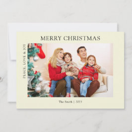 Modern Beige Simple Photo jul-Helgdag Card Julkort