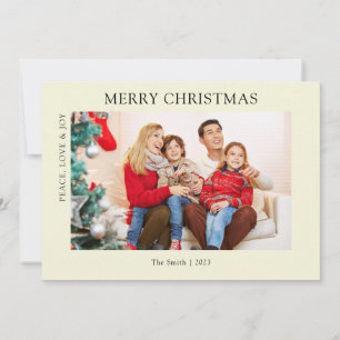 Modern Beige Simple Photo jul-Helgdag Card Julkort