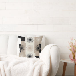 Modern Beige, svartvit starster, minimalistisk Kudde