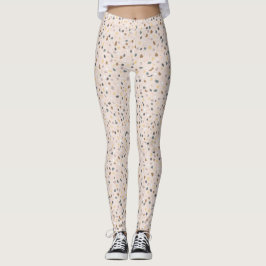 Modern Beige Terrazzo Mönster Leggings