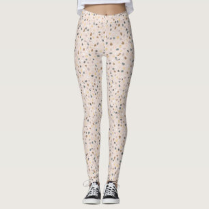 Modern Beige Terrazzo Mönster Leggings