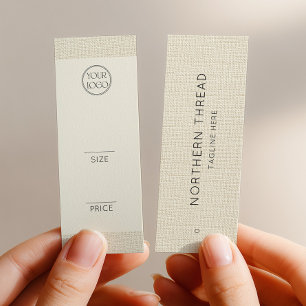 Modern beige texturerad klädetikett mini visitkort