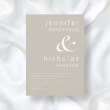 Modern Beige Typografi Bröllop