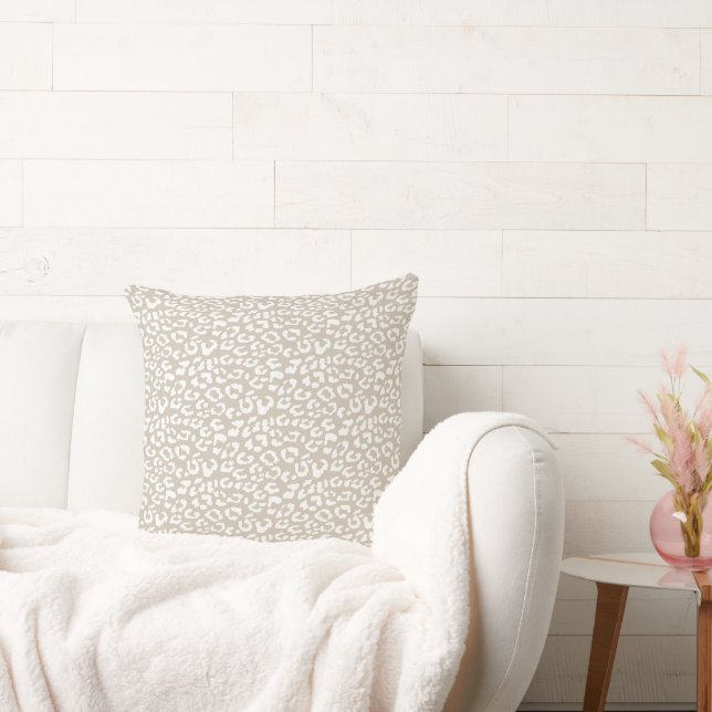Modern Beige Vit Leopards Tryck Kudde (Soffa)