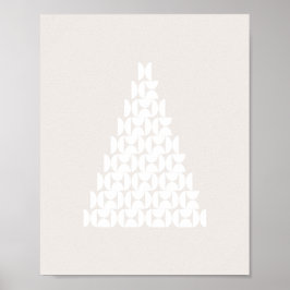 Modern Beige White i mitten av julgran Poster