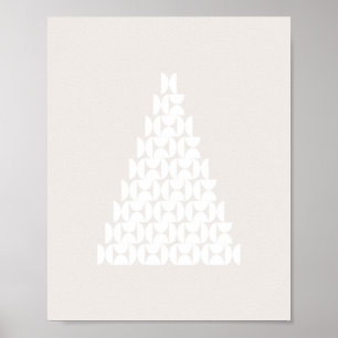 Modern Beige White i mitten av julgran Poster